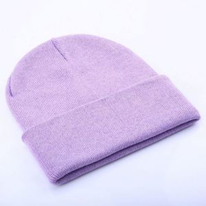 หมวกบีนนี่ไหมพรมอะคริลิค 100% สีพื้น ปักโลโก้ตามสั่ง สำหรับฤดูหนาว แบบ unisex - Product Image 6