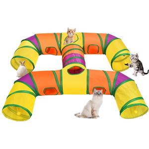 <span class=keywords><strong>Tunnel</strong></span> per Gatti Ecologico Classico Bestseller, Canale Interattivo Multigatto Arcobaleno, Giocattolo Pieghevole Grande per Gatti - Product Image 2