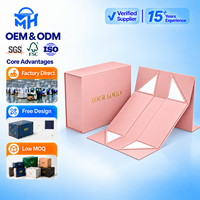 Boîte cadeau rigide pliable avec logo personnalisé, emballage en papier plat OEM ODM pour les marques de cosmétiques et de vêtements