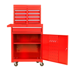 Chariot de rangement d'outils robuste PJT OEM/OBM avec 10 tiroirs, serrure à clé, glissières à roulement à billes antivol, pour réparation automobile - Product Image 2