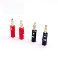 FICHES BANANES HIFI de haute qualité or \ connecteur banane 4MM nickelé avec verrouillage à vis pour prises audio haut-parleur 2 pièces