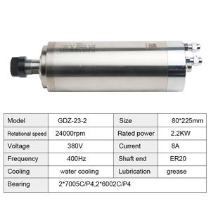 HQD raffreddato ad acqua mandrino 2.2KW ad alta potenza 380V per Router industriale di CNC - Product Image 2