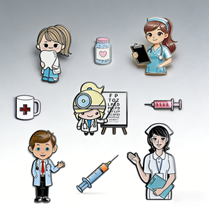 Broche personnalisée en émail métallique pour infirmière et médecin, stéthoscope, électrocardiogramme, badge d'ambulance, épingle de revers en émail souple - Product Image 1