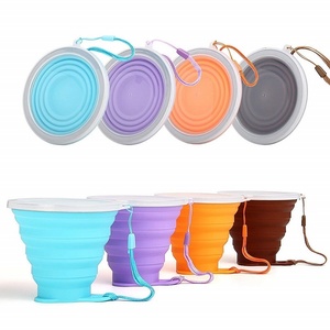 Gobelet de voyage pliable en silicone portable, gobelet de camping pliable en silicone avec couvercles - Product Image 4