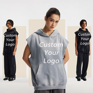 Camiseta sin Mangas para Hombre, 100% Algodón, Transpirable, Estilo Hip Hop, Chaleco con Capucha, Decoración con Botones, Informal, para Entrenamiento, con Estampado de Leopardo - Product Image 1