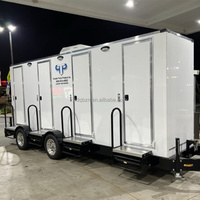 Remorque WC mobile robuste à 4 cabines, en tôle galvanisée chinoise, avec caractéristiques écologiques, pour la construction