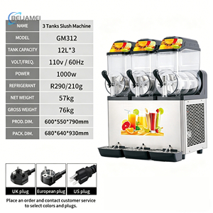 Mesin Pembuat Es Serut Komersial 1/2/3 Tangki, Mesin Slushy Listrik untuk Jus, Kopi, Teh Susu, Cocok untuk Toko - Product Image 4