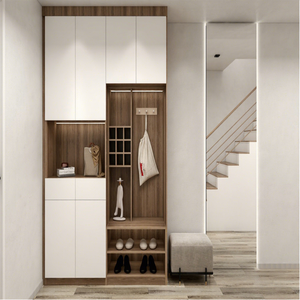 Ensemble de meubles de chambre à coucher en bois : Armoire de rangement, penderie et meuble à chaussures, modèle Turquie - Product Image 1