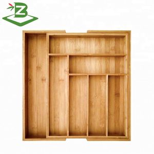 BSCI Factory Expandable Bamboo Cutlery Tray <b>Kitchen</b> Drawer Organizer - Product Image 2