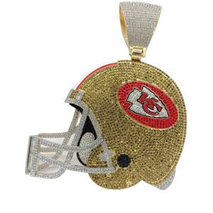 מותאם אישית כדורגל קנזס ראשי גדול שקוף קריסטל קסדת 6 אינץ גדול תליון כדורגל ליגת שרשרת תכשיטים - Product Image 1