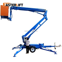 Fasterlift 200kg camion cueilleur de cerises prix de la plate-forme de travail aérienne monté sur remorque nacelle élévatrice à flèche pliante