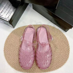 Xinzirain toptan temizle roma tarzı kapalı Toe köpüklü toka kadın özel kadın düz jöle sandalet ayakkabı - Product Image 3