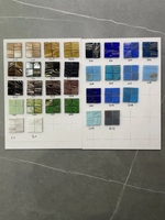 Hasin Gold Line Carrelage mural de cuisine bleu brillant Bonne mosaïque pour décoration de pilier Conception 3D Style côtier pour une utilisation en hôtel