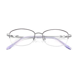 Monture de lunettes demi-cerclées pour femme Danyang, rectangulaire ovale, verres en résine, monture métallique légère 34296 - Product Image 1