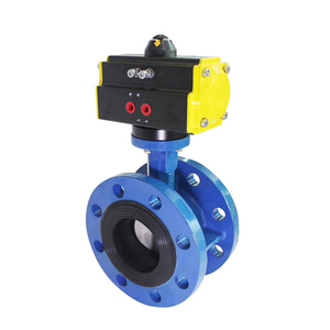 Vente de liquidation B2B COVNA DN80 3 pouces Vanne papillon à double bride en fonte ductile avec siège en caoutchouc EPDM et actionneur pneumatique simple effet - Product Image 1