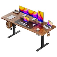 Bureau de travail moderne minimaliste à cadre en acier, réglable électriquement, idéal pour appartement et bureau à domicile – Table d'ordinateur très vendue