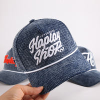 Casquette de baseball trucker vintage à 5 panneaux avec broderie 3D personnalisée et boucle métallique à profil haut