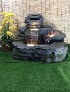Fontaine de jardin moderne en résine LED électrique, grande cascade, <span class=keywords><strong>design</strong></span> résistant aux intempéries, utilisation intérieure/extérieure, placement sur bureau, Art Déco - Product Image 3