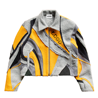 Veste polaire zippée intégrale pour homme avec logo graphique, col rabattable, fabrication OEM/ODM sur mesure 2026