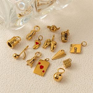 Acero inoxidable DIY básico vivo <span class=keywords><strong>cadena</strong></span> colgante serie vida perla collar 18K oro horno vacío galvanoplastia incluyendo espaciadores - Product Image 3