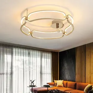 Modern Led Ceiling Light For Foyer Living Room Bedroom Lights Round Shape Ceiling Lamp Gold Restaurant Lighting Fixtures