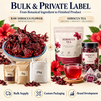 Pemasok Bahan Baku Teh Bunga Hibiscus Kering Grosir Kemasan Kustom Label Pribadi