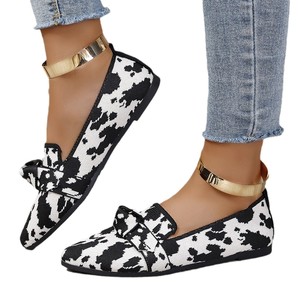 2026 nuove <span class=keywords><strong>scarpe</strong></span> Casual <span class=keywords><strong>da</strong></span> <span class=keywords><strong>donna</strong></span> KJ europeo American ballerine a punta a fondo piatto con tessuto a mosca con fiocco e taglie forti <span class=keywords><strong>da</strong></span> <span class=keywords><strong>lavoro</strong></span> transfrontaliero - Product Image 6