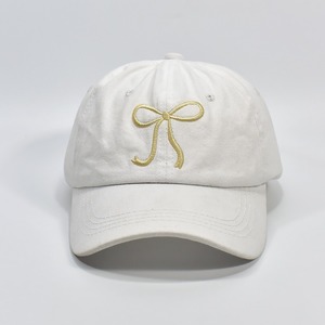Nueva moda Lasy 6 paneles sombrero lavado algodón papá gorra Bowknot bordado gorra de béisbol para mujer - Product Image 4