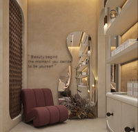 Mobilier de salon de coiffure sur mesure : Postes de coiffage, chaises, miroirs, unités de lavage, vitrines, éclairage LED, design intérieur