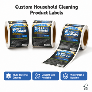 Etiquetas Adhesivas de Vinilo Químico Laminadas Impermeables Personalizadas, Etiquetas para Botellas de Productos de Limpieza, Alimentos, Aceite de Motor, Cuidado de la Piel, PVC - Product Image 2