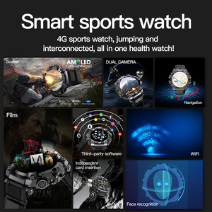 Mát P888 Vòng AMOLED Màn Hình 4G Smartwatch Nam Mỹ Tất Cả Các Mạng Truy Cập 2G + <span class=keywords><strong>16G</strong></span> 4G + 32G Gồ Ghề P888 Android Thông Minh Đồng Hồ Điện Thoại - Product Image 2