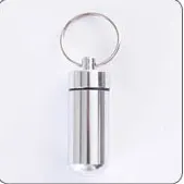 Outdoor Survival Pocket Aluminium Mini Waterdichte Pil Box Case Fles Drug Houder Container Sleutelhanger Geneeskunde