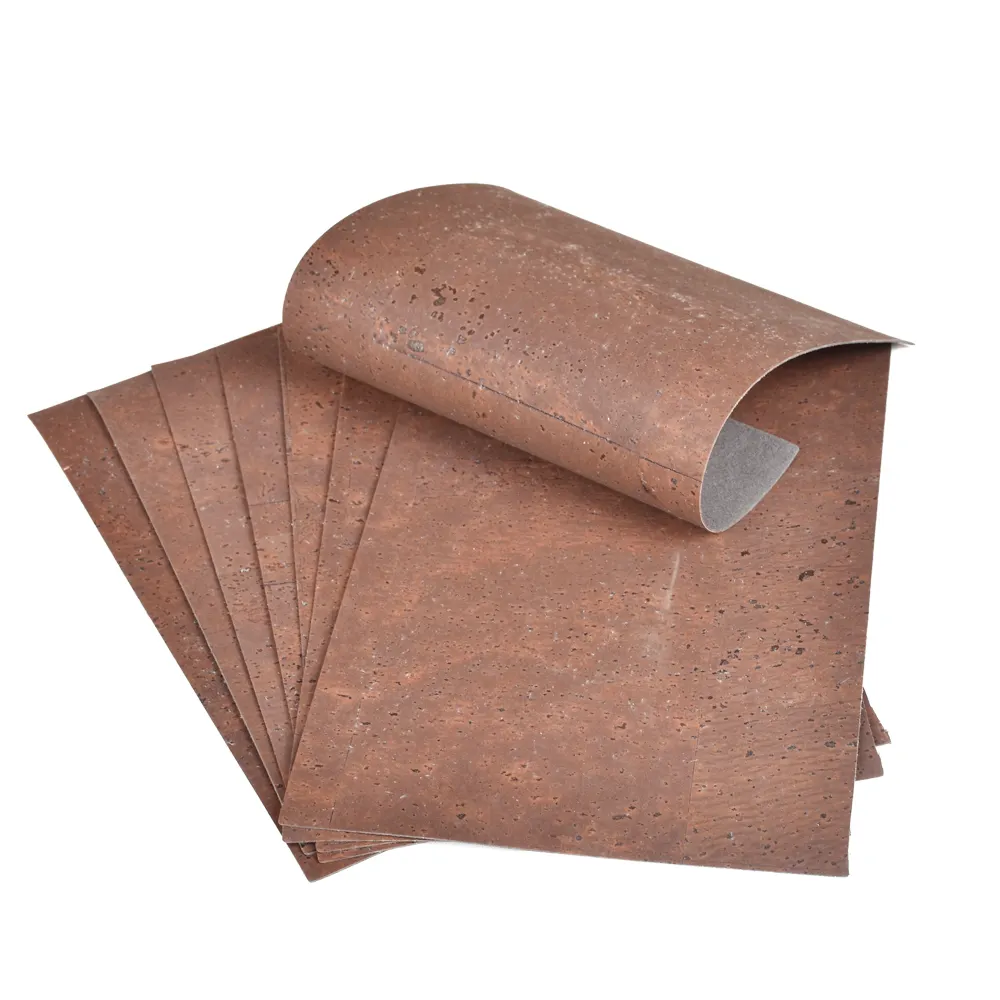 Free Samples Bread Vein Cork Leather Microfiber Backing Cork Fabric A5