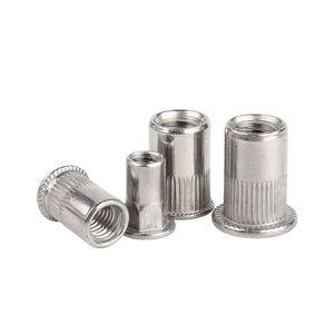 Écrous à riveter cylindriques à tête hexagonale plate M3 4 5 6 8 10 12, métriques et en pouces, en acier inoxydable, galvanisé, zincé et acier au carbone - Product Image 3