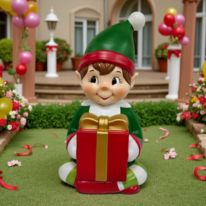 <b>Christmas</b> Elf Boy Figurine <b>Christmas</b> Gift <b>Box</b> Decorations - Product Image 6