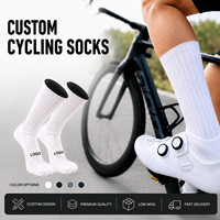 Chaussettes de cyclisme personnalisées avec logo pour hommes et femmes, respirantes, côtelées, à compression, performance, chaussettes de course