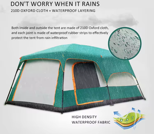Carpa de Camping <span class=keywords><strong>para</strong></span> 4-12 Personas, 3 Habitaciones, <span class=keywords><strong>para</strong></span> <span class=keywords><strong>Fiestas</strong></span> Familiares y Picnics, 2 Dormitorios, 1 <span class=keywords><strong>Sala</strong></span> de Estar, Techo Panorámico Impermeable de PU Reforzado - Product Image 5