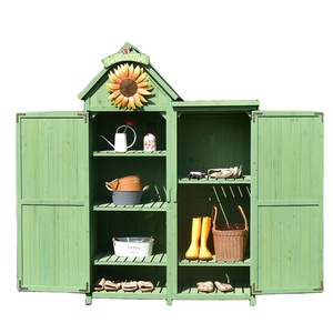 Litgrow Outside Garden Storage Shed, Tool Storage Cabinet, Wooden Shed Closet with Shelves and Latch for Home, Yard