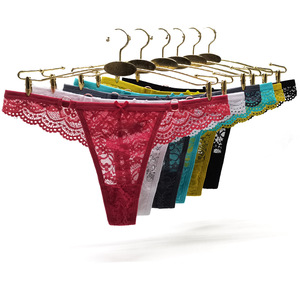 Tanga <span class=keywords><strong>de</strong></span> Encaje Sexy Barata para Mujer, Lencería Bordada <span class=keywords><strong>de</strong></span> Bajo Precio, Tanga Hueca con Espalda en T, Ropa Interior Femenina Exótica al por Mayor - Product Image 5