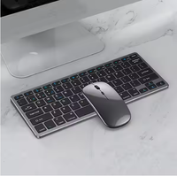 Combinaison souris et clavier double mode à personnalisation rapide de petite quantité BT 2.4Ghz charge sans fil ensemble clavier et souris de bureau silencieux