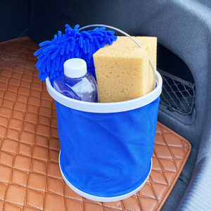 Cubo Plegable de 11L de Tela Oxford para Lavado de Autos con Asa, Impermeable, Plegable, Azul - Product Image 1