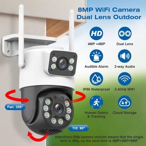 Caméras IP 6MP avec système de vidéosurveillance <span class=keywords><strong>sans</strong></span> <span class=keywords><strong>fil</strong></span> Audio de sécurité à double objectif <span class=keywords><strong>Kit</strong></span> de caméra WiFi 8CH NVR Ensemble de vidéosurveillance ICse - Product Image 2