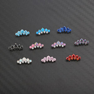 GZN-pendientes piercing g23 de titanio para el cuerpo, piercing para la oreja, nariz, tragus, barbell, cristales, grado médico, astm f136 - Product Image 3