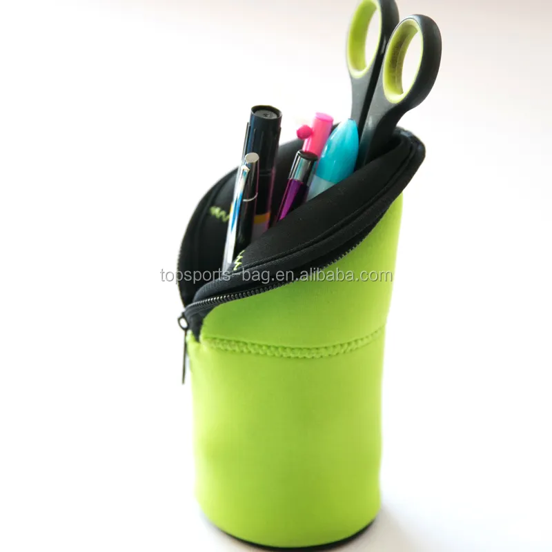 Neoprene tempat kuas Make-up, kotak pensil stretch Stand up, pemegang pena hadiah untuk anak perempuan siswa