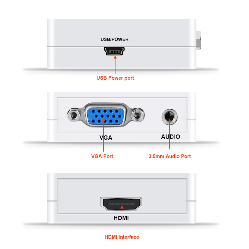 MINI HDMI a VGA de la caja de vídeo Adaptador convertidor 1080P con 3,5mm de Audio para PC Xbox PS4 a HDTV de muestra gratis