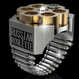 Lingkaran Kreatif Roulette Cincin Kristal Merah Pesta Sepeda Motor, Cincin Keren Pola Steampunk Roulette Rusia untuk Pria, Perhiasan