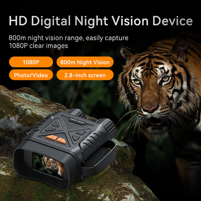 1080P 2.8Inch Infrared 800m 10x Magnification Waterproof 25fps Binocular Scope Goggles Camera Digital Night Vision Device