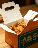 Boîtes en papier recyclables pour la restauration rapide, particulièrement adaptées au poulet frit, utilisables dans divers restaurants de restauration rapide