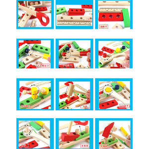 Tuercas y pernos de madera de construcción de juguete juego de juguete de madera <span class=keywords><strong>caja</strong></span> de <span class=keywords><strong>herramientas</strong></span> para los niños - Product Image 5