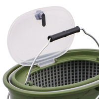 TUOLI Boîte de pêche souple en PP grande capacité, étanche, 5L/10L/15L, multifonctionnelle, portable, pour le transport de poissons vivants, seau de mer